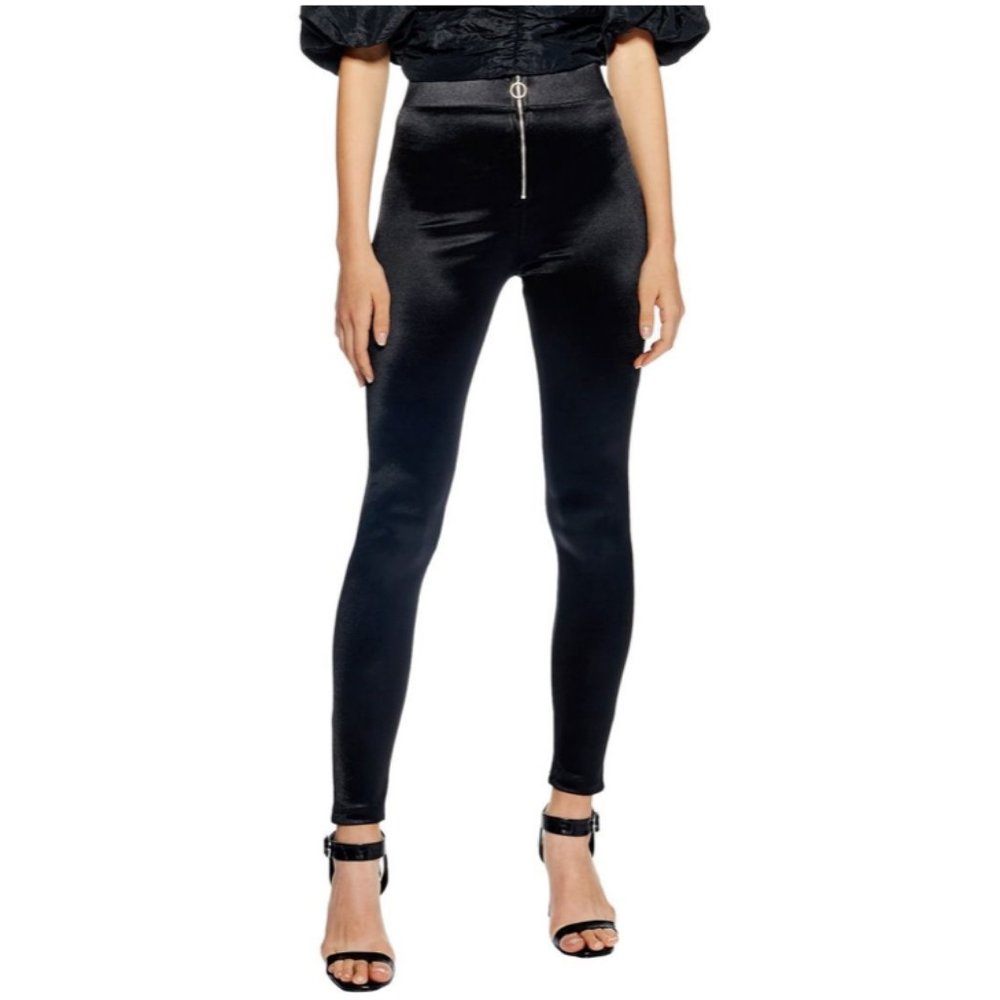 Topshop High Rise Disco Legging in Black